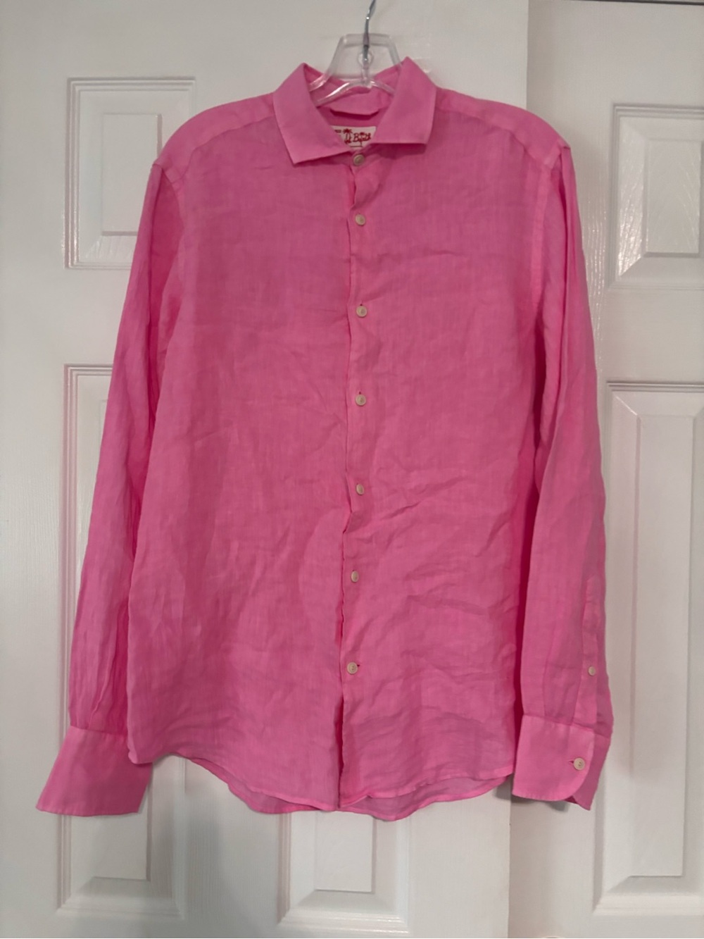 Mc2 St Barth pink linen shirt womens s